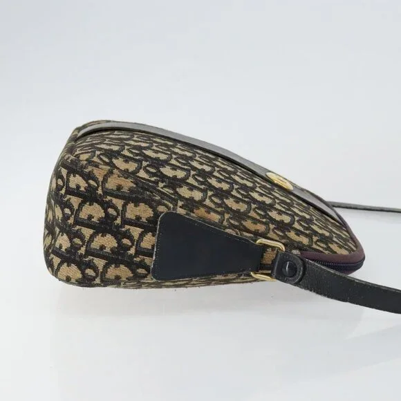 Authentic Christian Dior Trotter Canvas Shoulder Bag Navy Gold - Picture 10 of 16